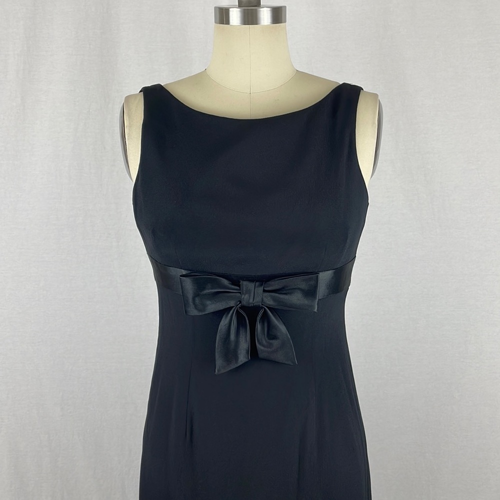 Nanette Lepore Robespierre Black Gown Dress w/ Bow Detail